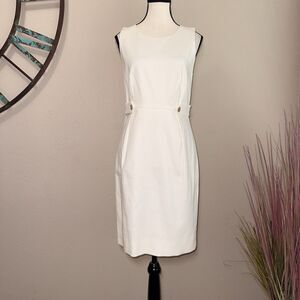 J. Crew Dress Size 2 NWT Ivory Sleveless Lined Sheath